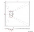 Dušas paliktnis AQUABATOS DWQ 90x90, balts