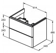 Vannas istabas skapītis IDEAL STANDARD Adapto 61 ar izlietni