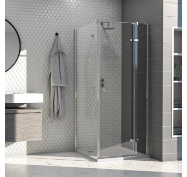 Dušas kabīne AQUALUX Hinged DW 90x80, labā puse