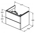 IDEAL STANDARD Adapto 61 vannas istabas skapītis ar izlietni