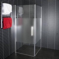 SQUARE Daļēji matēta stikla dušas durvis 5233-XX