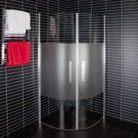 ROUND Daļēji matēta stikla dušas durvis 5213-XX